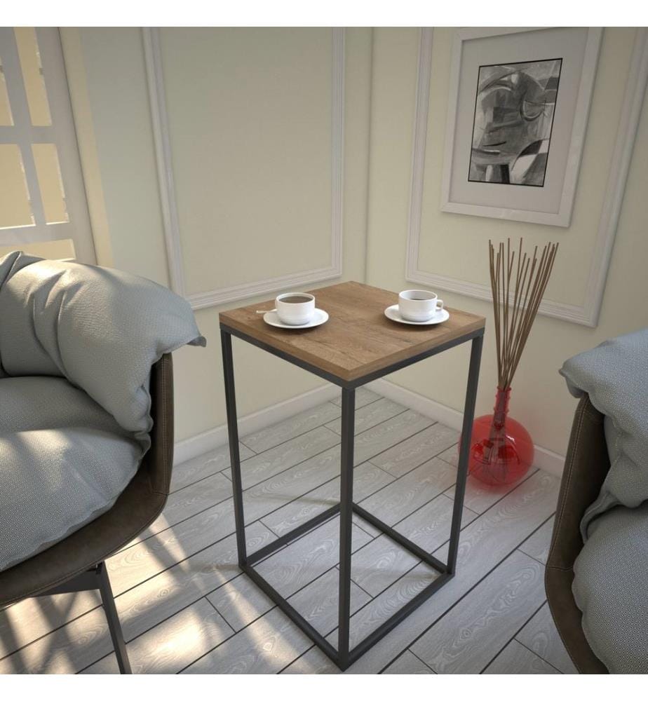 Persan, Couleur Chêne, Tables Basses, 62X35X35 cm, Plaque De Particules Enrobée De Mélamine