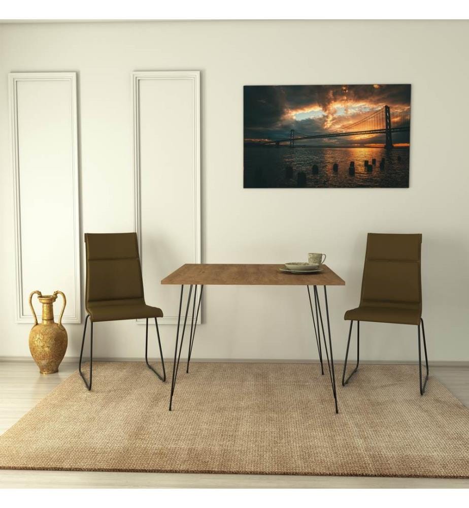 Persische,Eichenfarbig, Couchtische, 75X90X90 cm, Melaminbeschichtete Partikelplatte