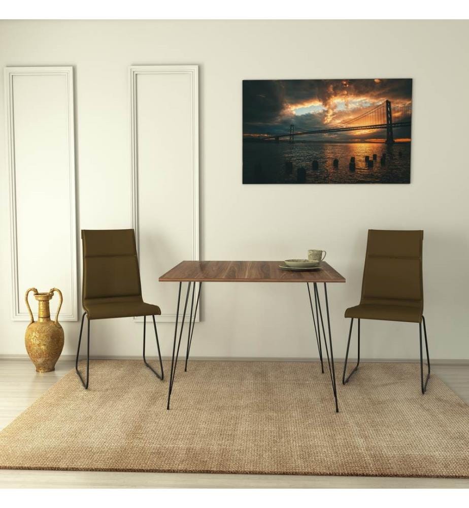 Couleur Noix, Tables Basses, 75X90X90 cm, Plaque De Particules À Revêtement En Mélamine
