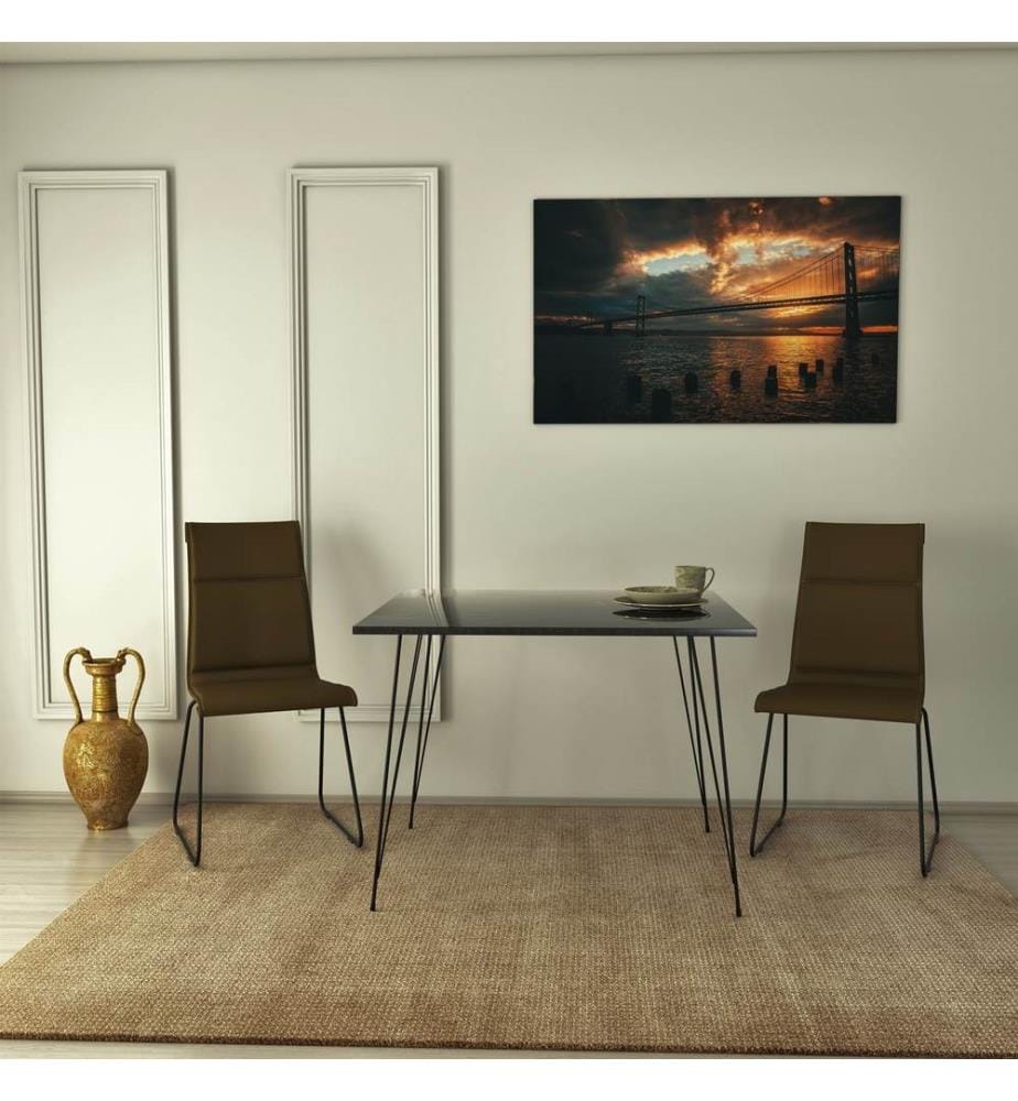 Noir, Blanc, Tables Basses, 75X90X90 cm, Assiette De Particules Enrobée De Mélamine