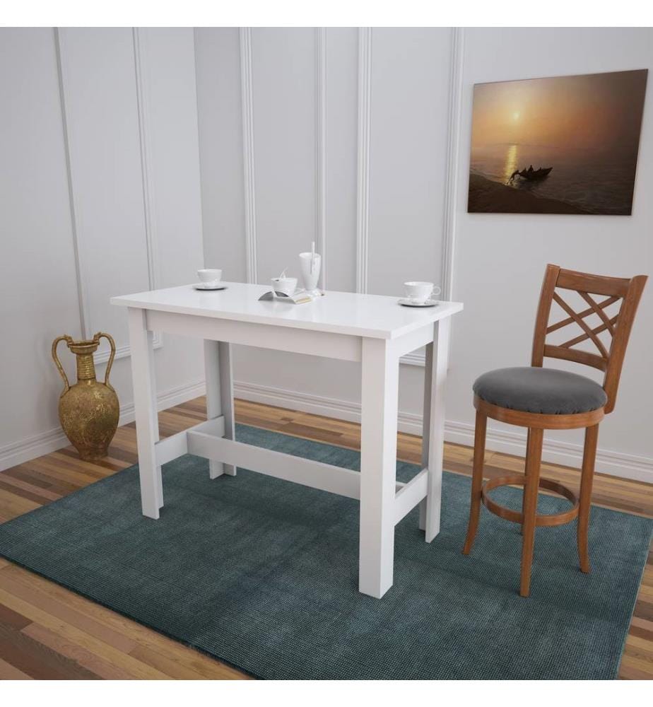 Brillants, Blancs, Tables Basses, 93X120X60 cm, Assiette De Particules Enrobée De Mélamine