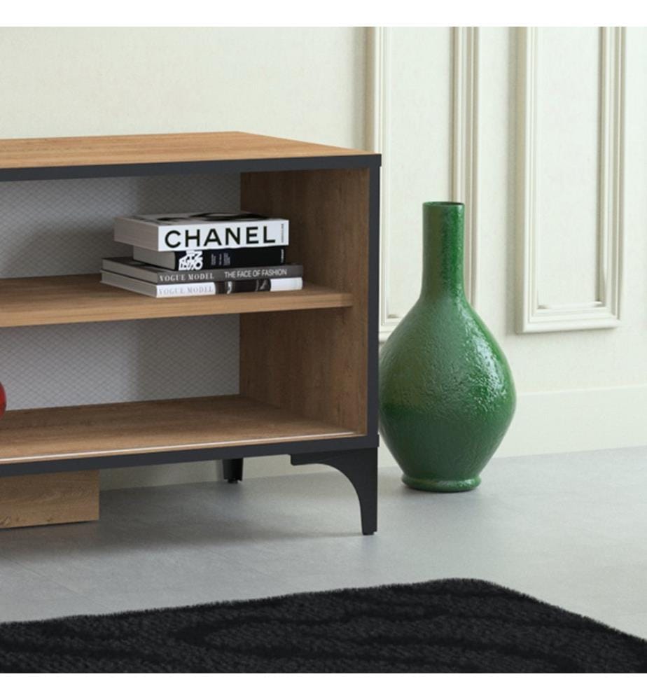 Eichenfarbig, Tv Schränke, 54X125X42 cm, Melaminbeschichtete Partikelplatte