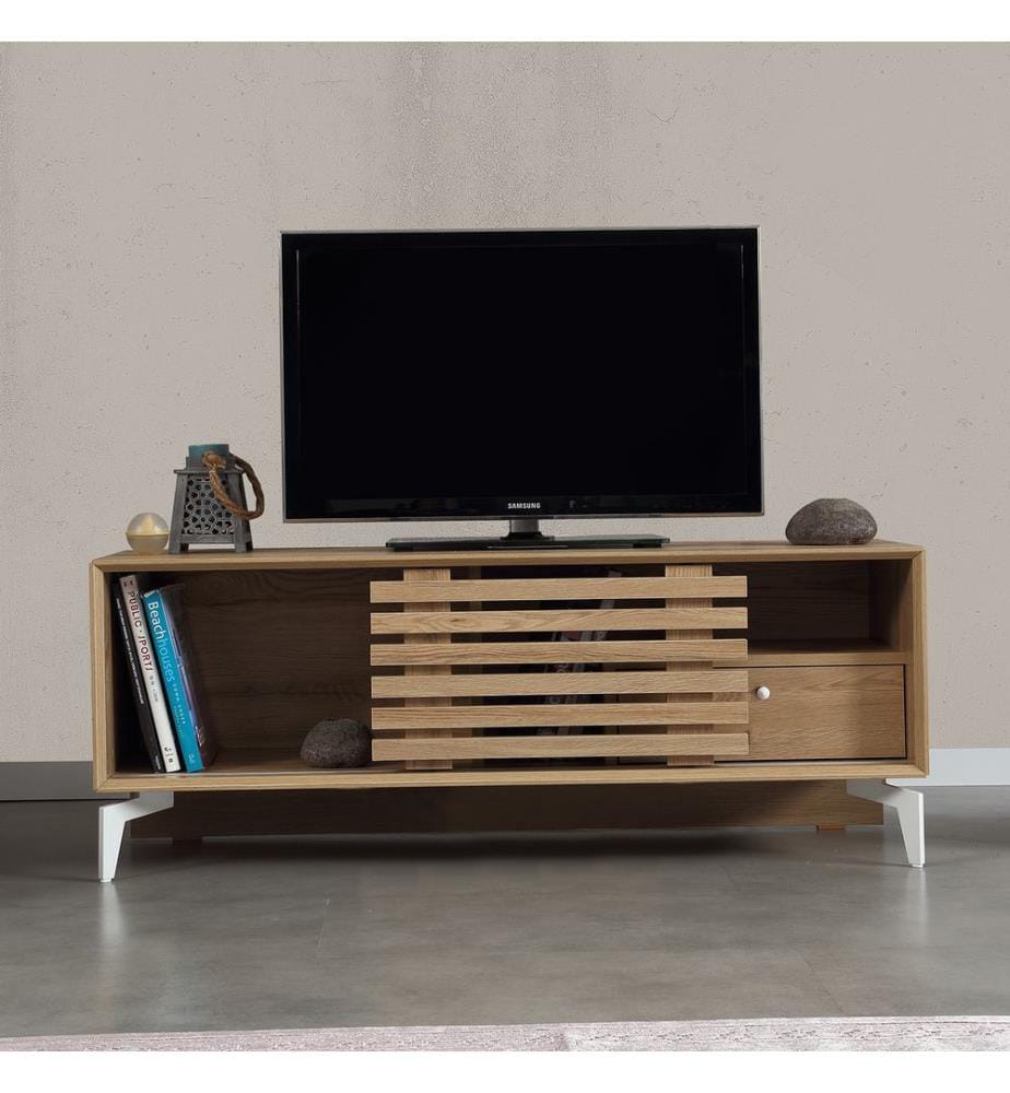 Eichenfarbig, Tv Schränke, 50X100X41 cm, Melaminbeschichtete Partikelplatte