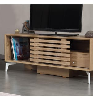 Eichenfarbig, Tv Schränke, 50X125X41 cm, Melaminbeschichtete Partikelplatte