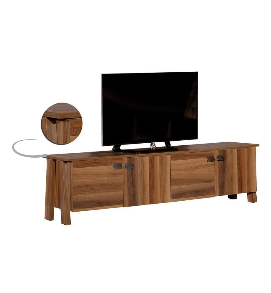 Meuble TV, Marron, Panneau de particules mélaminé