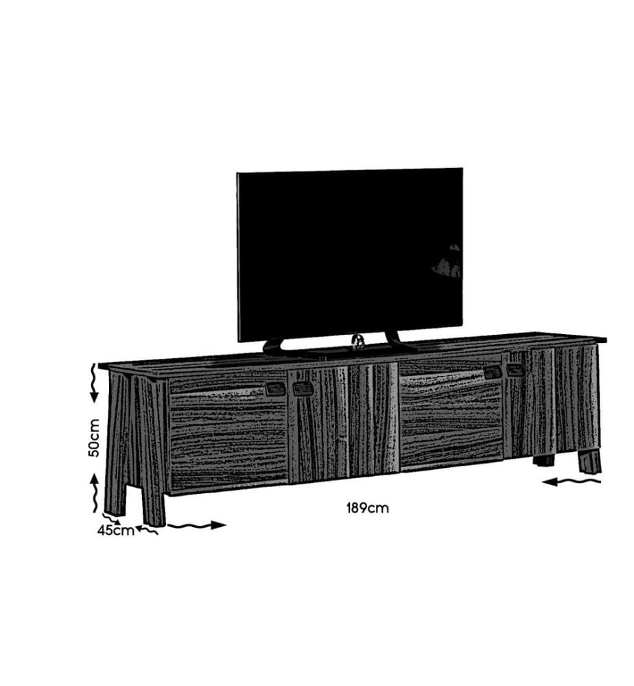Meuble TV, Marron, Panneau de particules mélaminé