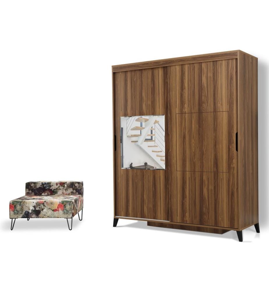 Wardrobe, Walnut, Melamine Coated Particle Board