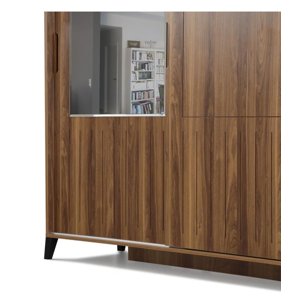 Wardrobe, Walnut, Melamine Coated Particle Board