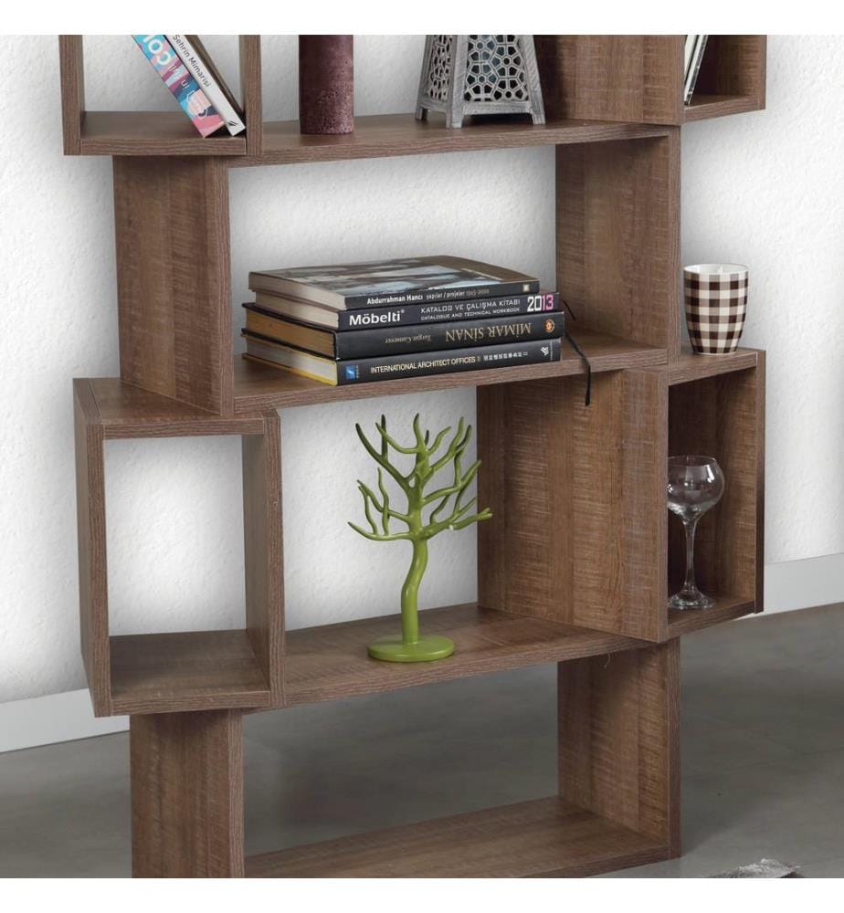 Dunkle,Eichenfarbig, Bücherregale, 160X84X30 cm, Melaminbeschichtete Partikelplatte