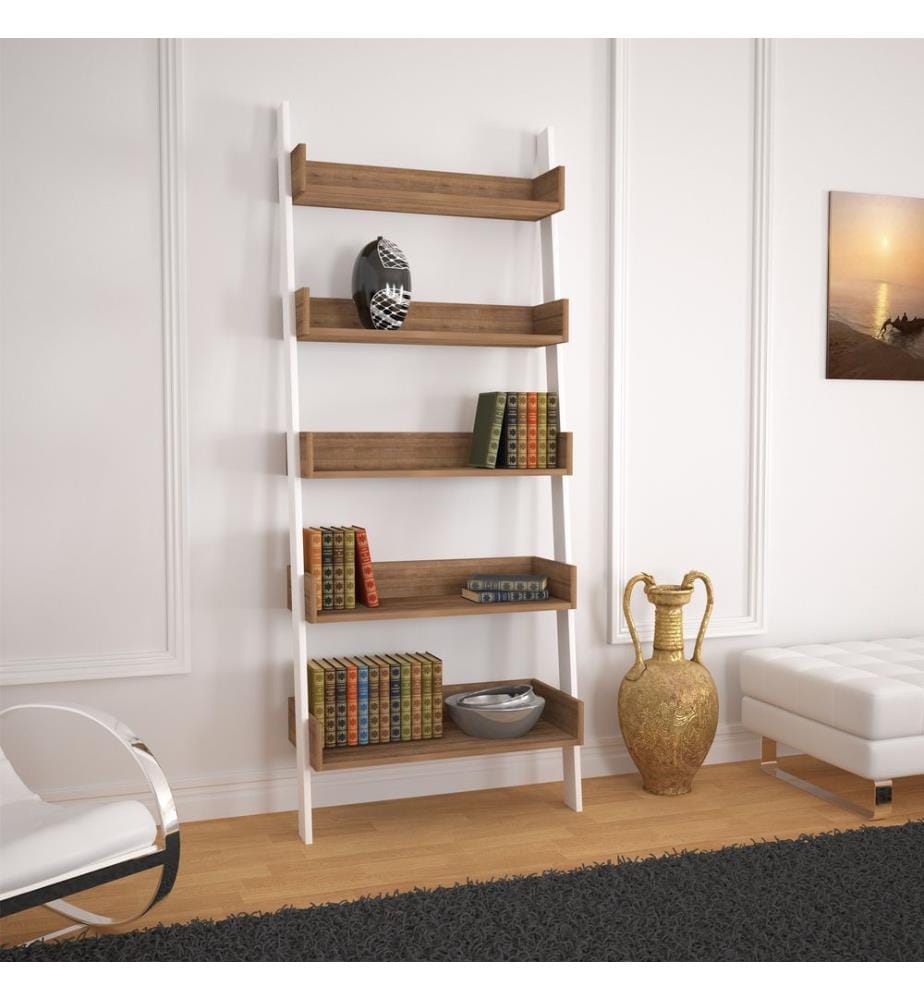 Dunkle,Eichenfarbig, Bücherregale, 195X80X32 cm, Melaminbeschichtete Partikelplatte