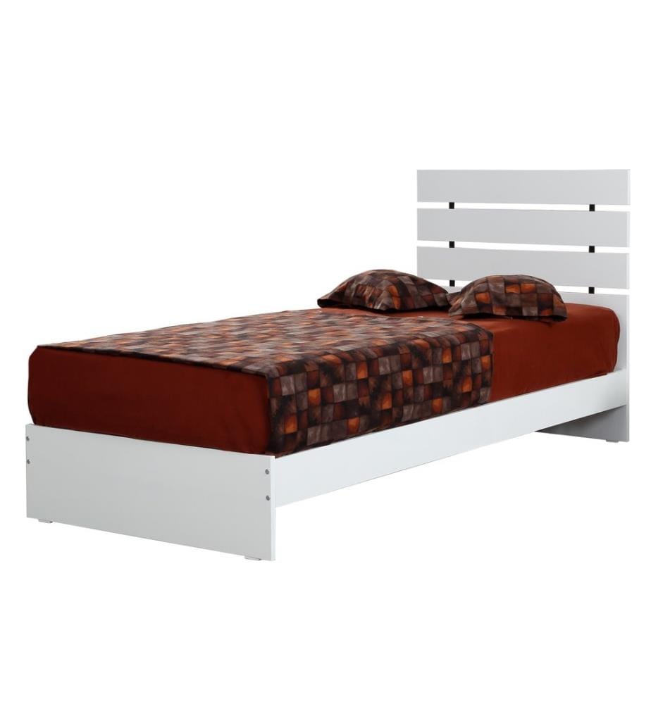 Single Bedstead, White, Melamine Coated Particle Board