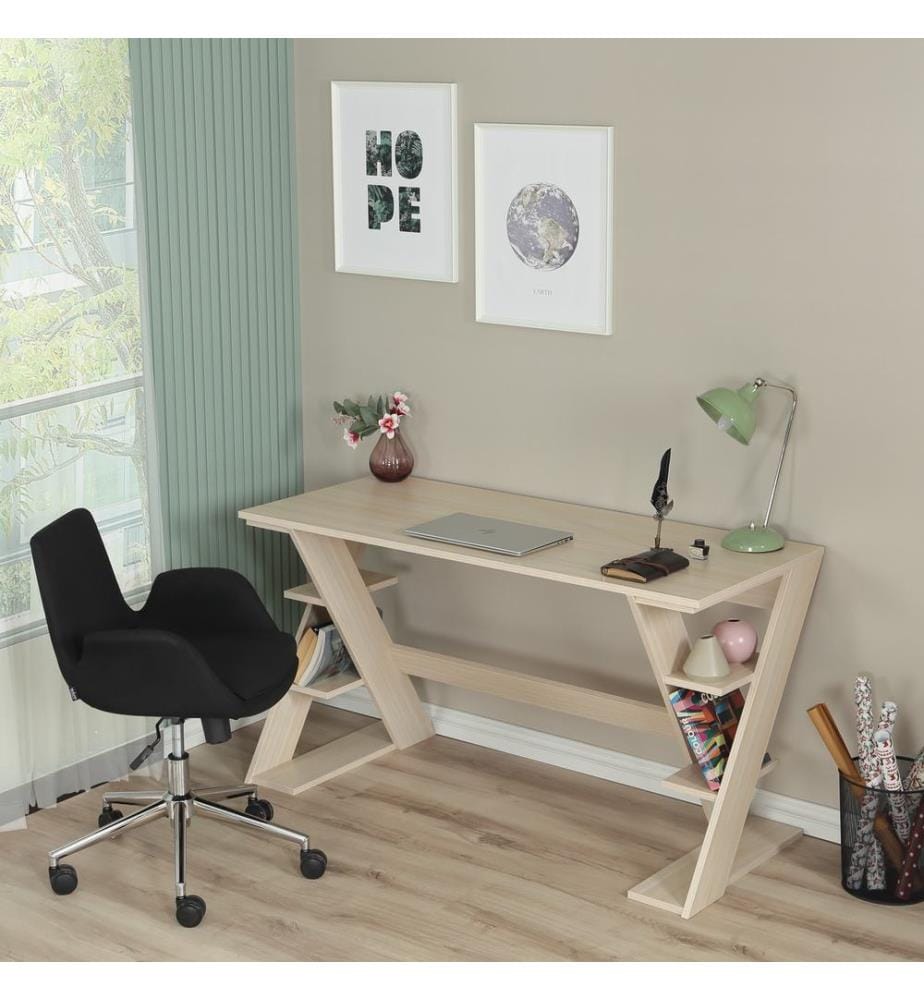 Bureau, chêne clair, 100 % aggloméré