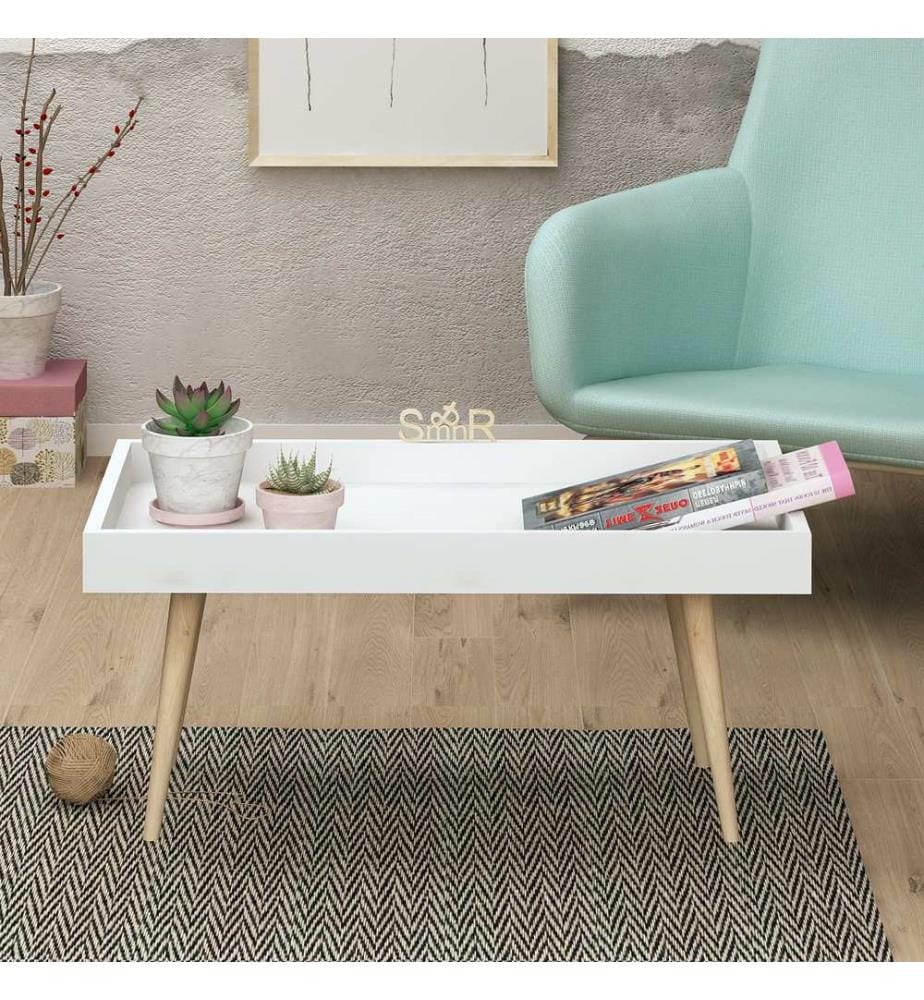 Weiss, Couchtische, 48,8X80X45 cm, Melaminbeschichtete Partikelplatte