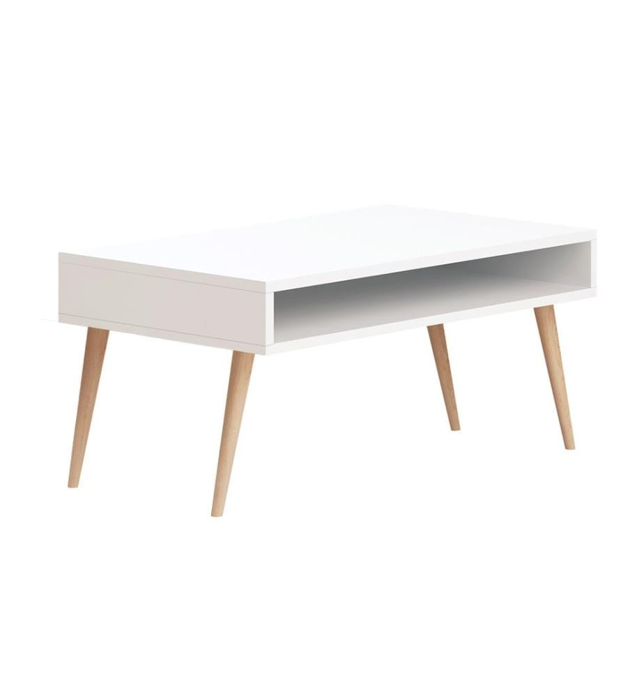 Blancs, Tables Basses, 53,6X80X45 cm, Assiette De Particules Enrobée De Mélamine
