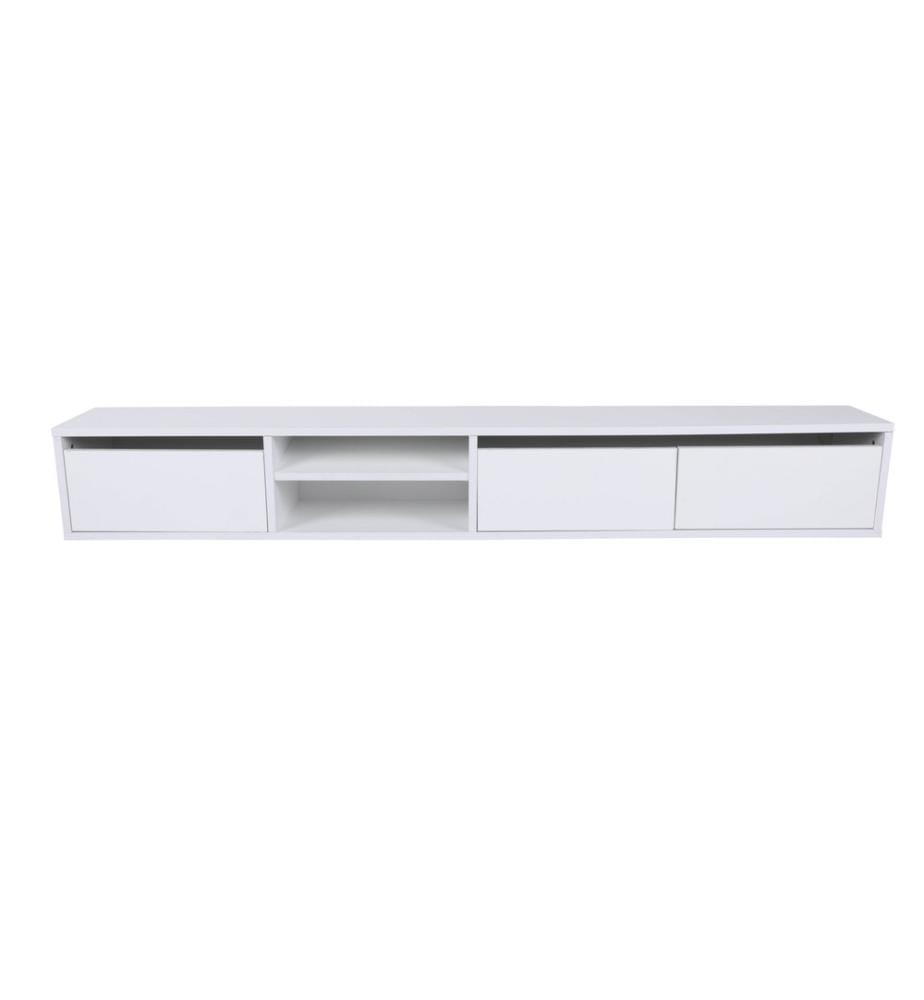 Blanc, Armoires Tv, 30X180X25 cm, Plaque De Particules Enrobée De Mélamine