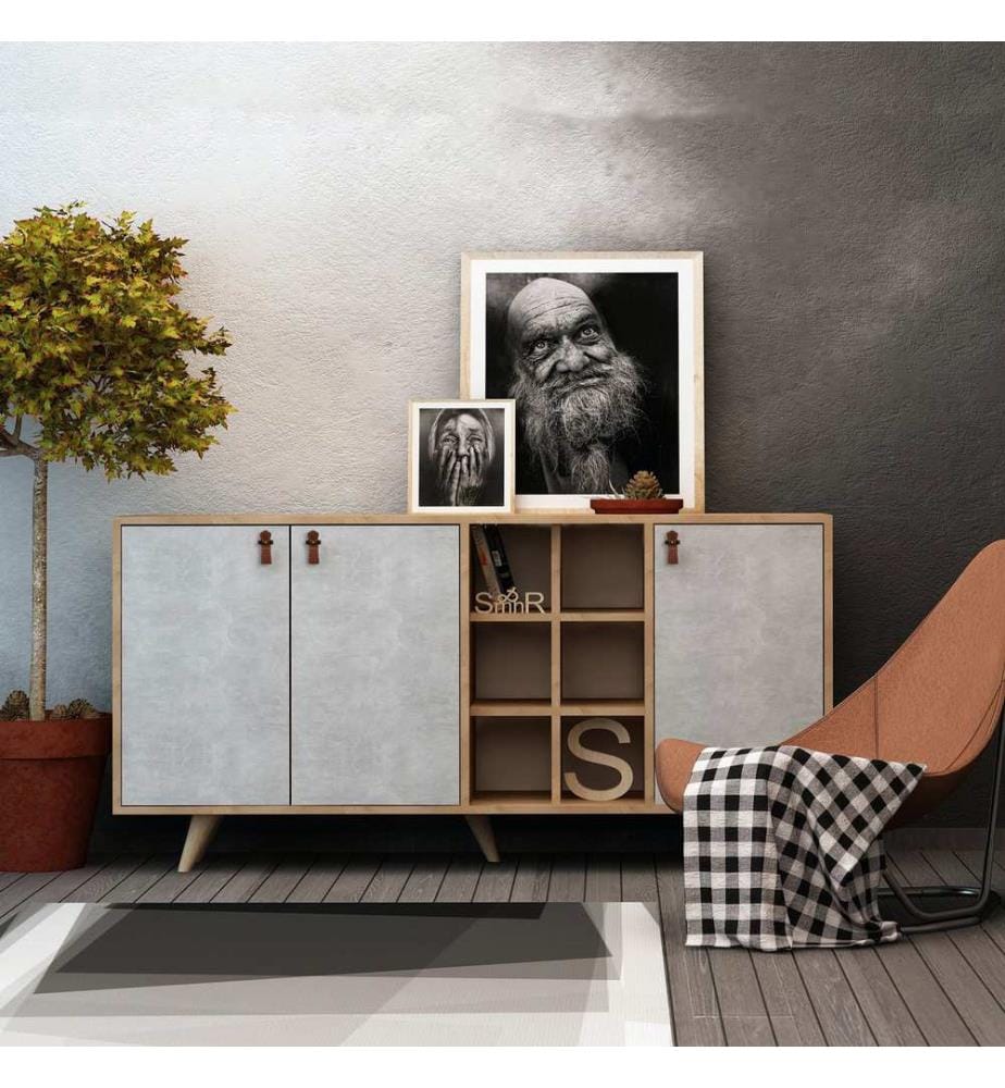 Console, OakWhite, Melamine Coated Particle Board