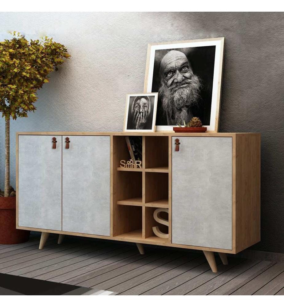 Console, OakWhite, Melamine Coated Particle Board