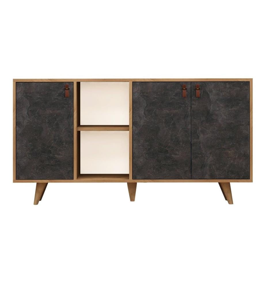Console, OakDark Grey, Melamine Coated Particle Board