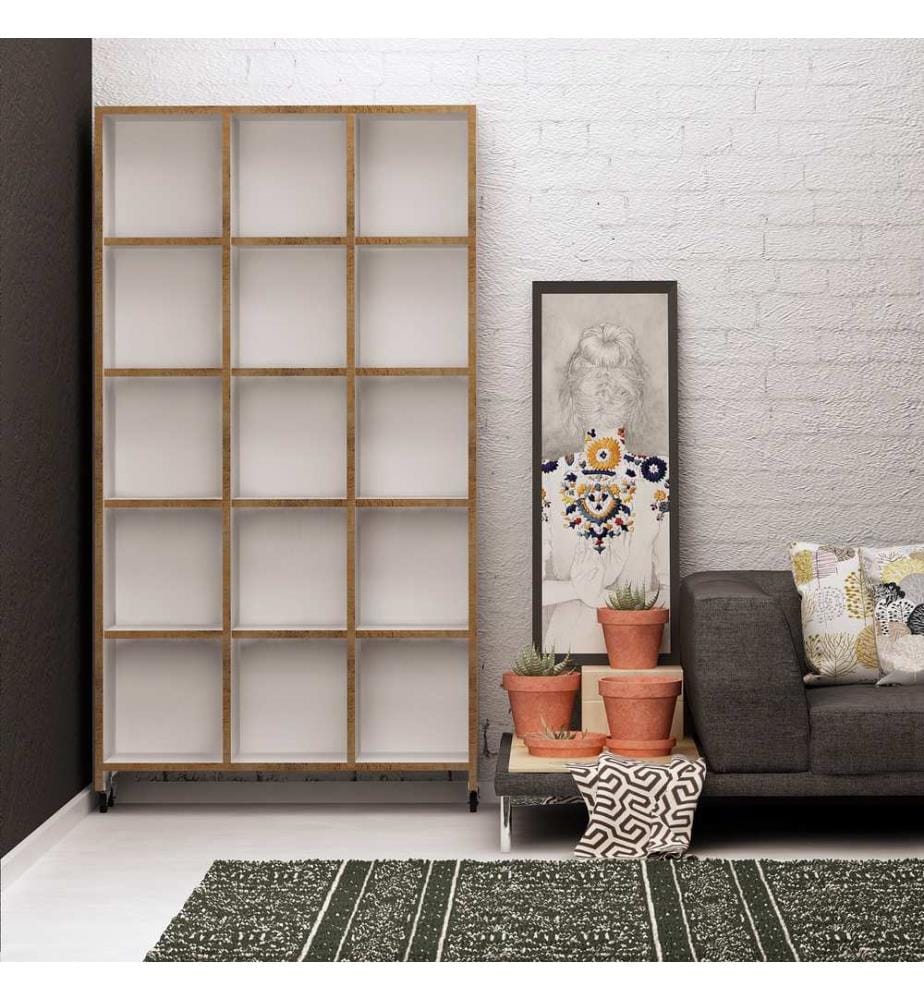 Color Quercia, Librerie, 165.5X90X25 cm, Piastra Di Particelle Rivestita Di Melamina