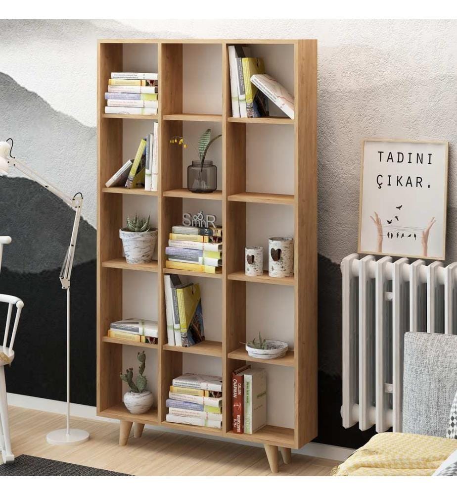 Eichenfarbig, Bücherregale, 184X100X25 cm, Melaminbeschichtete Partikelplatte