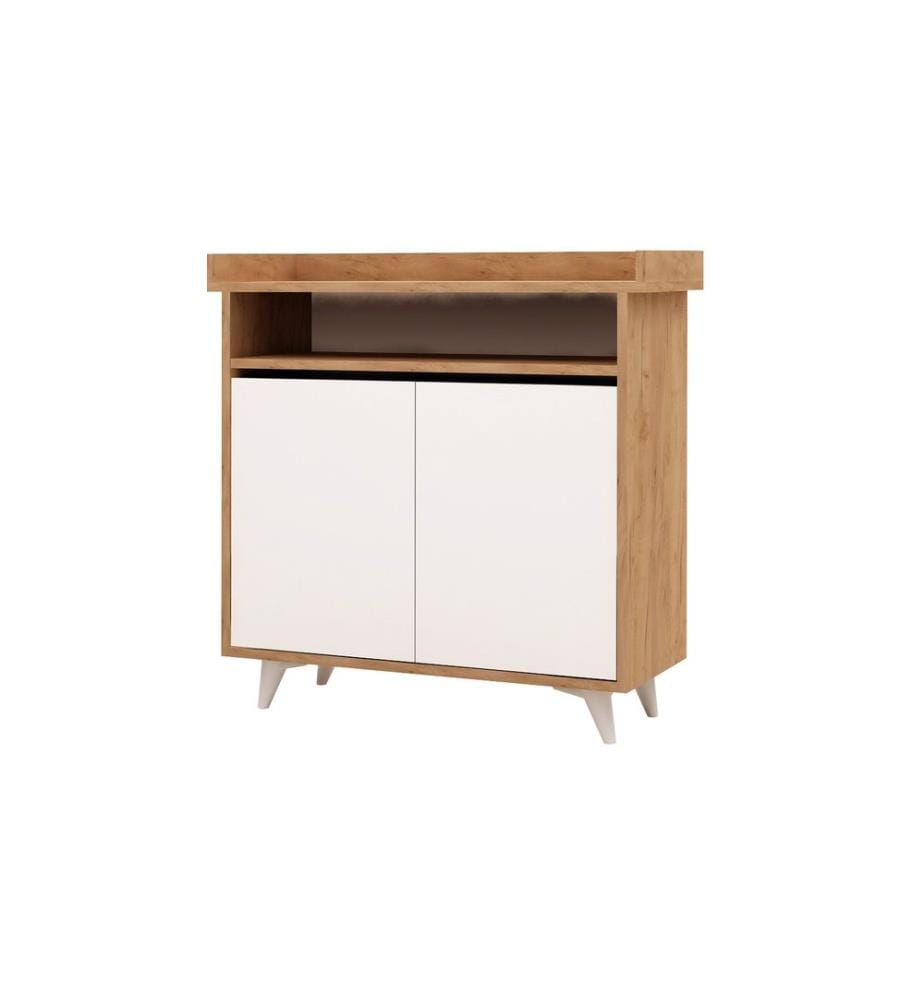 Shoe Cabinet, OakWhite, Melamine Coated Particle Board