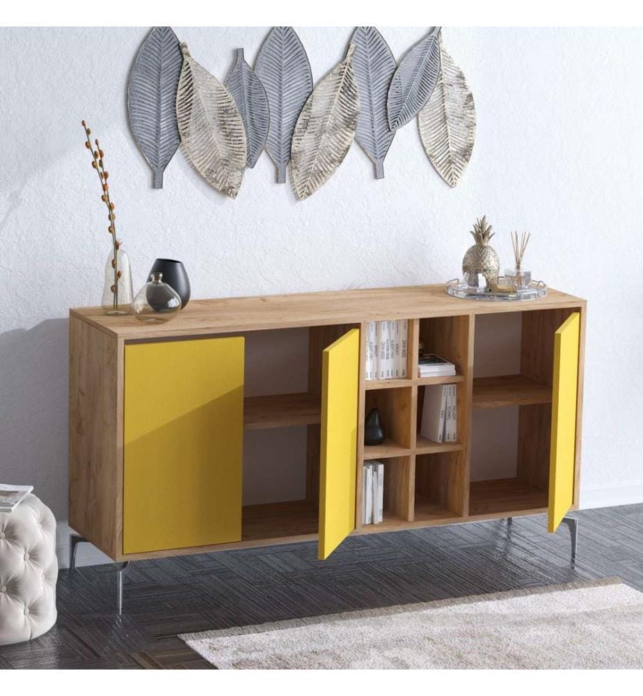 Eiche, Kommoden, 94X140X40 cm, Melaminbeschichtete Partikelplatte