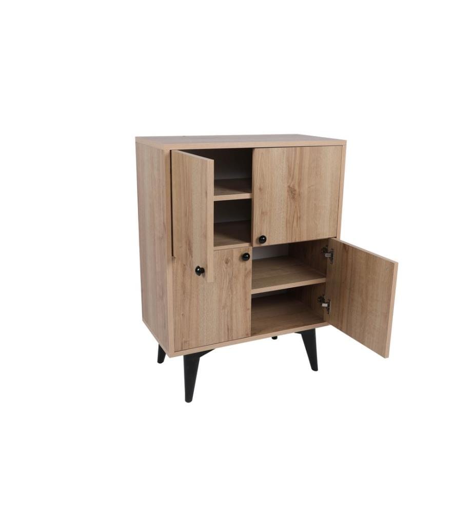 Multi Purpose Cabinet, OakBlack, Melamine Coated Particle Board