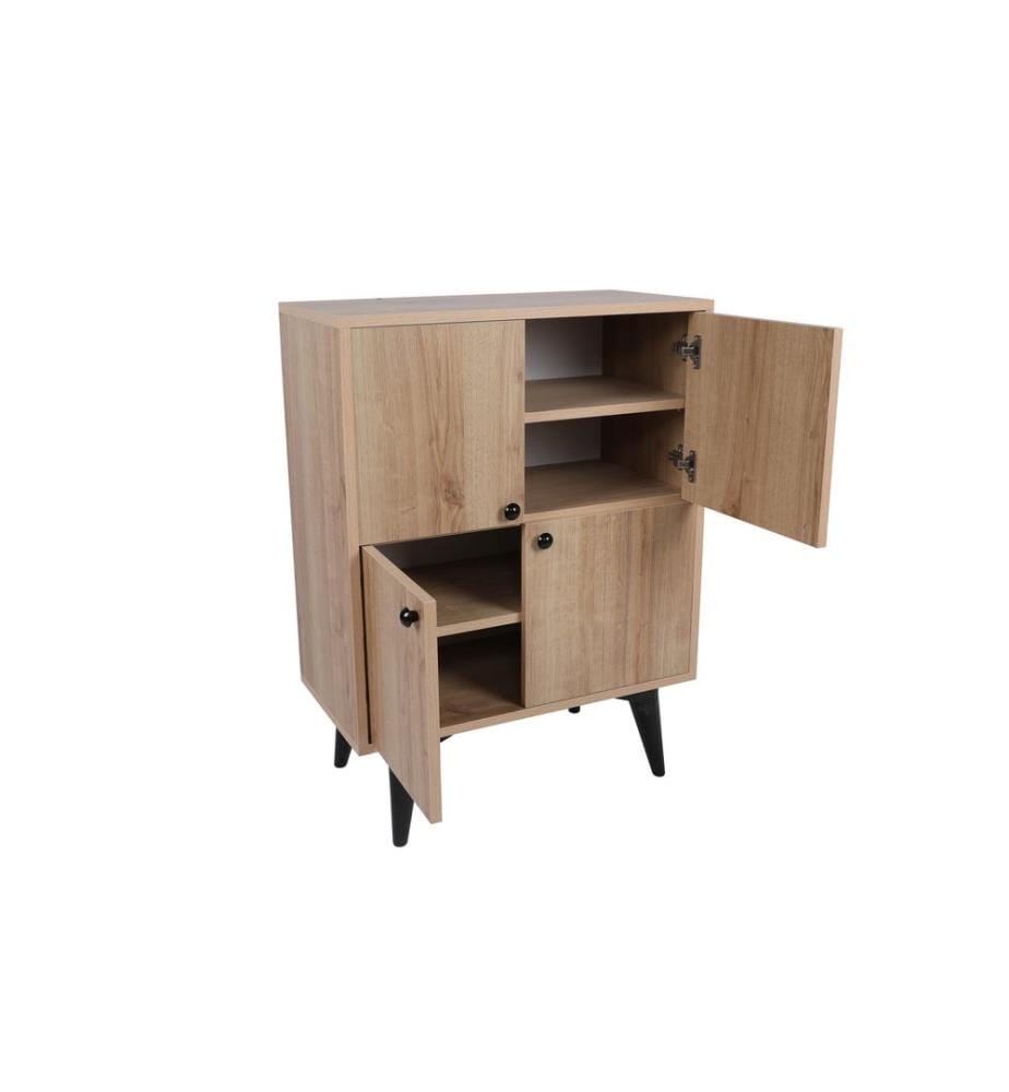 Multi Purpose Cabinet, OakBlack, Melamine Coated Particle Board