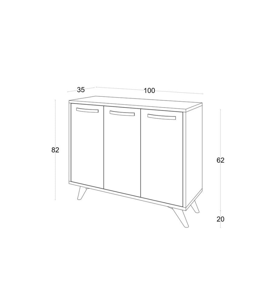 Multi Purpose Cabinet, Oak, Melamine Coated Particle Board