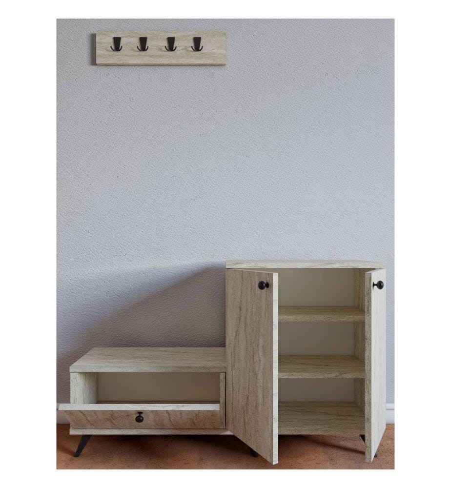 Flurständer, Travertin, 100 % MELAMINBESCHICHTETE SPANPLATTE