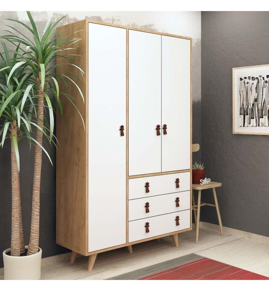 Wardrobe, OakWhite, Melamine Coated Particle Board