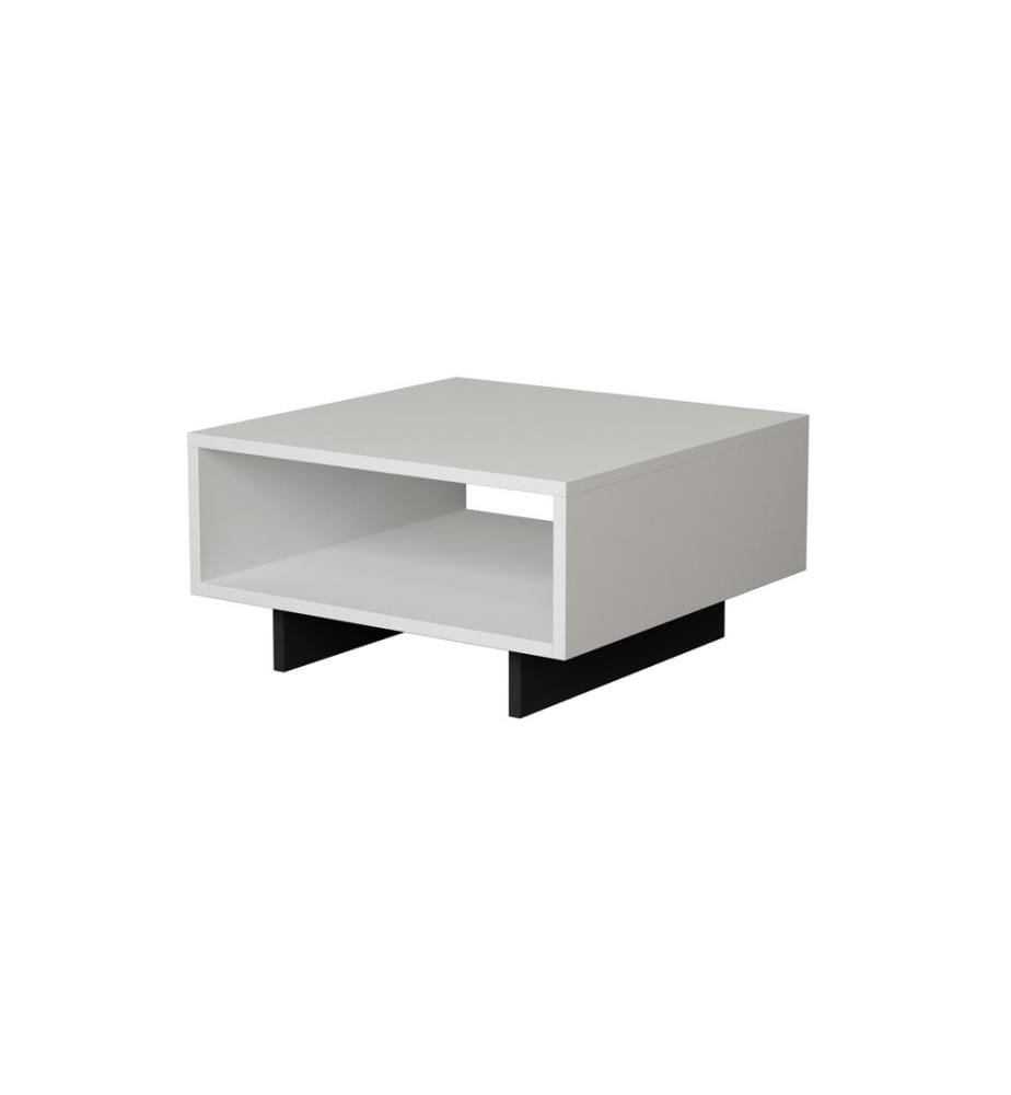 Blanc, Anthracite, Tables Basses, 32X60X60 cm, Assiette De Particules Enrobée De Mélamine