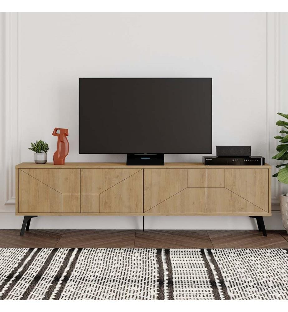 Eichenfarbig, Tv Schränke, 50X180X29,6 cm, Melaminbeschichtete Partikelplatte