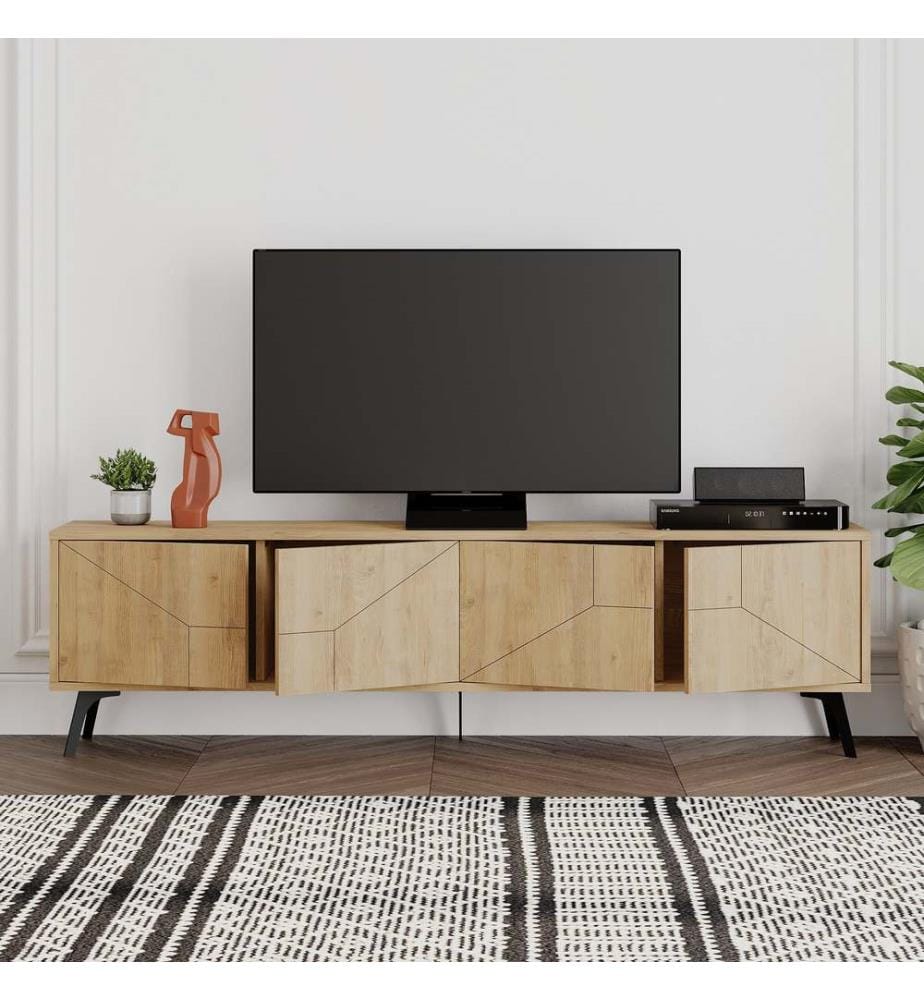 Eichenfarbig, Tv Schränke, 50X180X29,6 cm, Melaminbeschichtete Partikelplatte