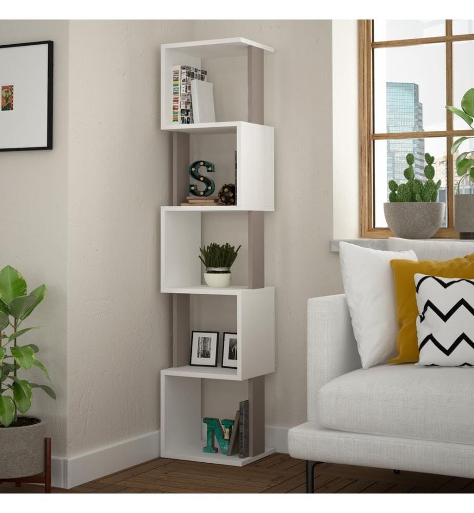 Blanc, Librairie, 161X35X30 cm, Plaque De Particules Enrobée De Mélamine