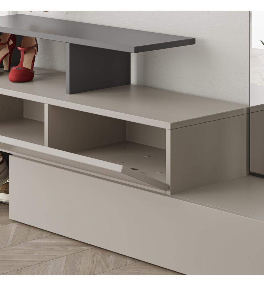 Hellmokka, Antracite, Supporto Per Il Guardaroba, 54,5X137X35 cm, Piastra Di Particelle Con Rivestimento Melamina
