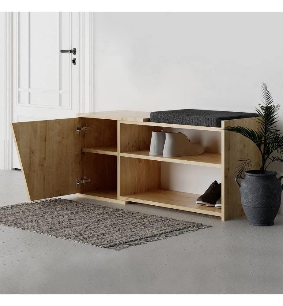 Eichenfarbig, Schuhschränke, 37X104X47 cm, Melaminbeschichtete Partikelplatte