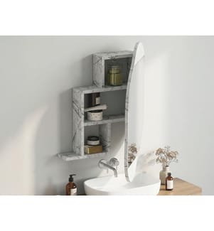Badezimmerschrank, Carrara, Melaminharzbeschichtete Spanplatte