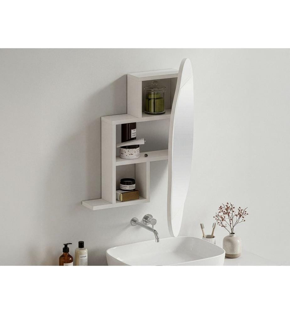 Meuble de salle de bain, blanc, panneau de particules mélaminé