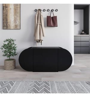 Schuhschrank, Schwarz, melaminbeschichtete Spanplatte