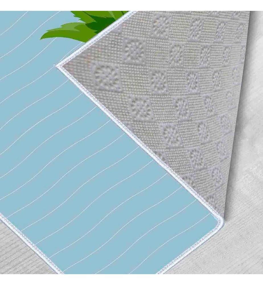 Badematten-Set, 2-teilig, blau, rosa, gelb, grün, 100% Polyester, 60 x 100 cm (1 Stück), 50 x 60 cm (1 Stück)