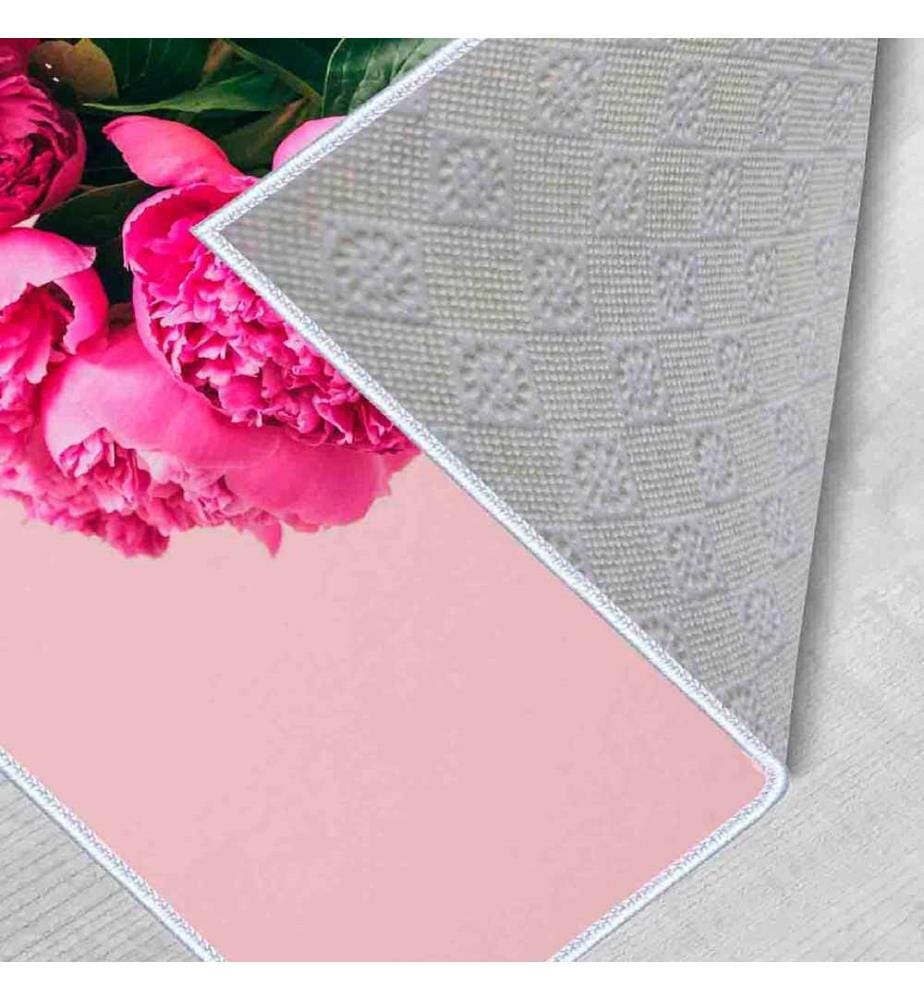 Badematten-Set, 2-teilig, Rosa, Fuchsia, Grün, 100% Polyester, 60 x 100 cm (1 Stück), 50 x 60 cm (1 Stück)