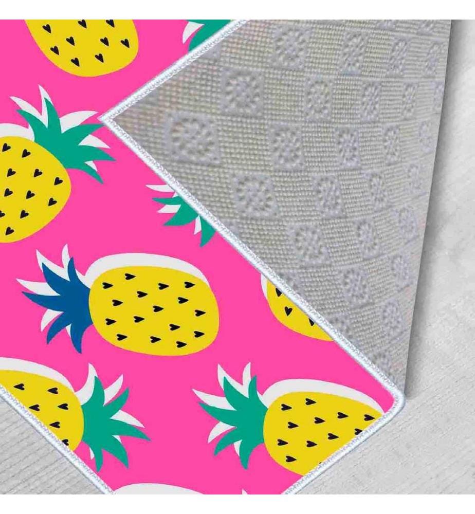 Badematten-Set, 2-teilig, rosa, gelb, grün, schwarz, 100% Polyester, 60 x 100 cm (1 Stück), 50 x 60 cm (1 Stück)