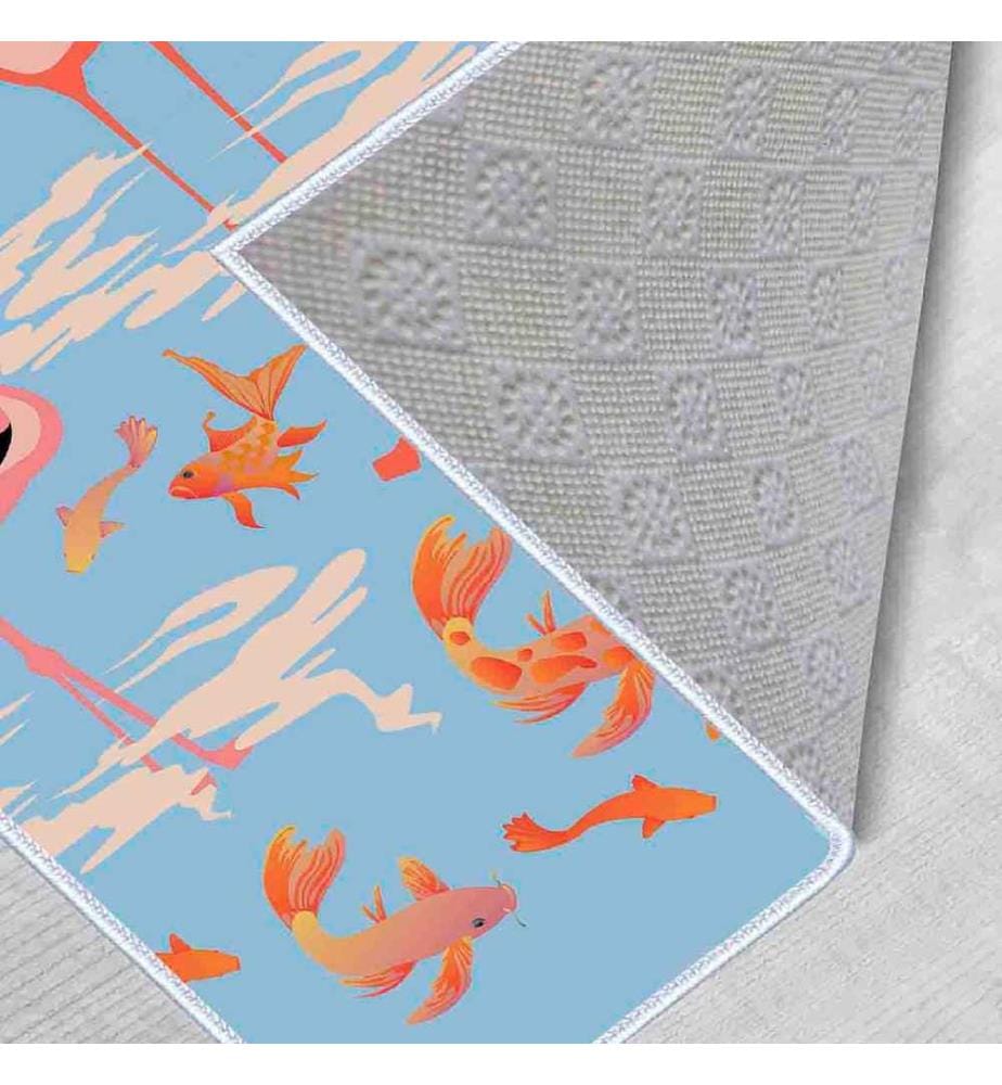 Badematten-Set, 2-teilig, türkis, blau, rosa, orange, 100% Polyester, 60 x 100 cm (1 Stück), 50 x 60 cm (1 Stück)