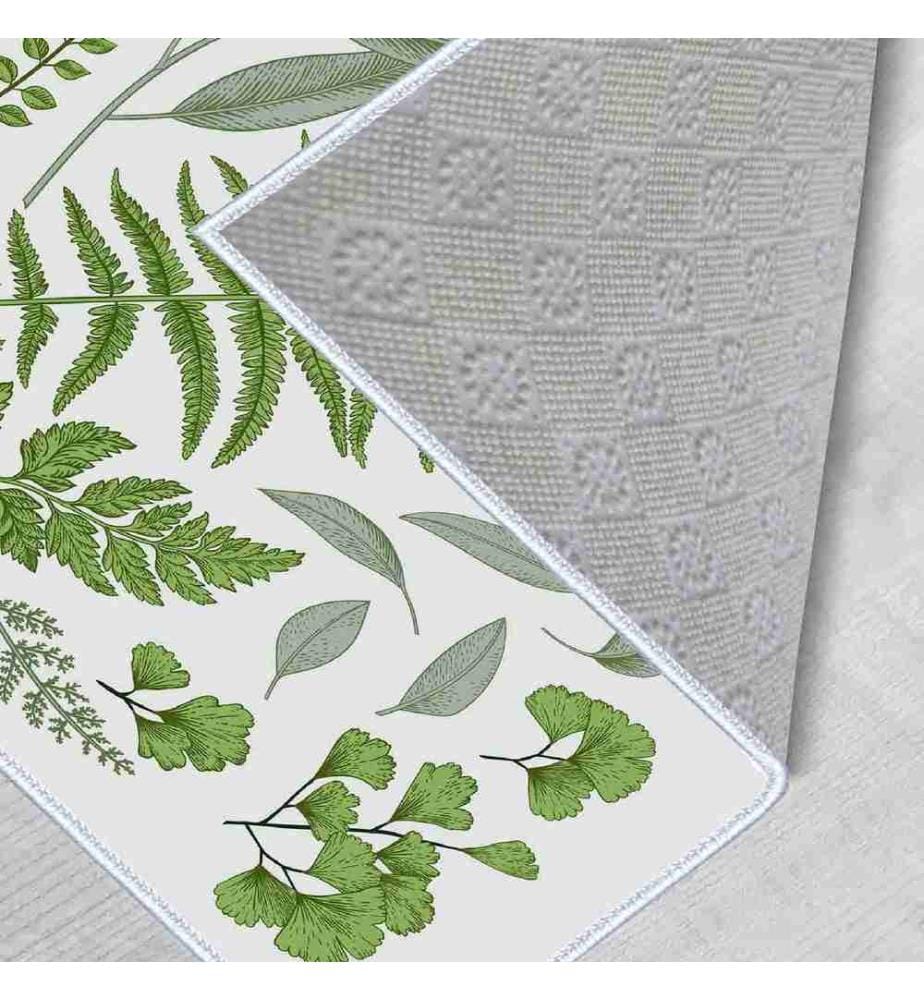 Badematten-Set, 2-teilig, grün, weiss, 100% Polyester, 60 x 100 cm (1 Stück), 50 x 60 cm (1 Stück)