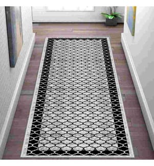 Teppichboden, Weiss, Grau, Schwarz, 100% Polyester, 100 x 450 cm