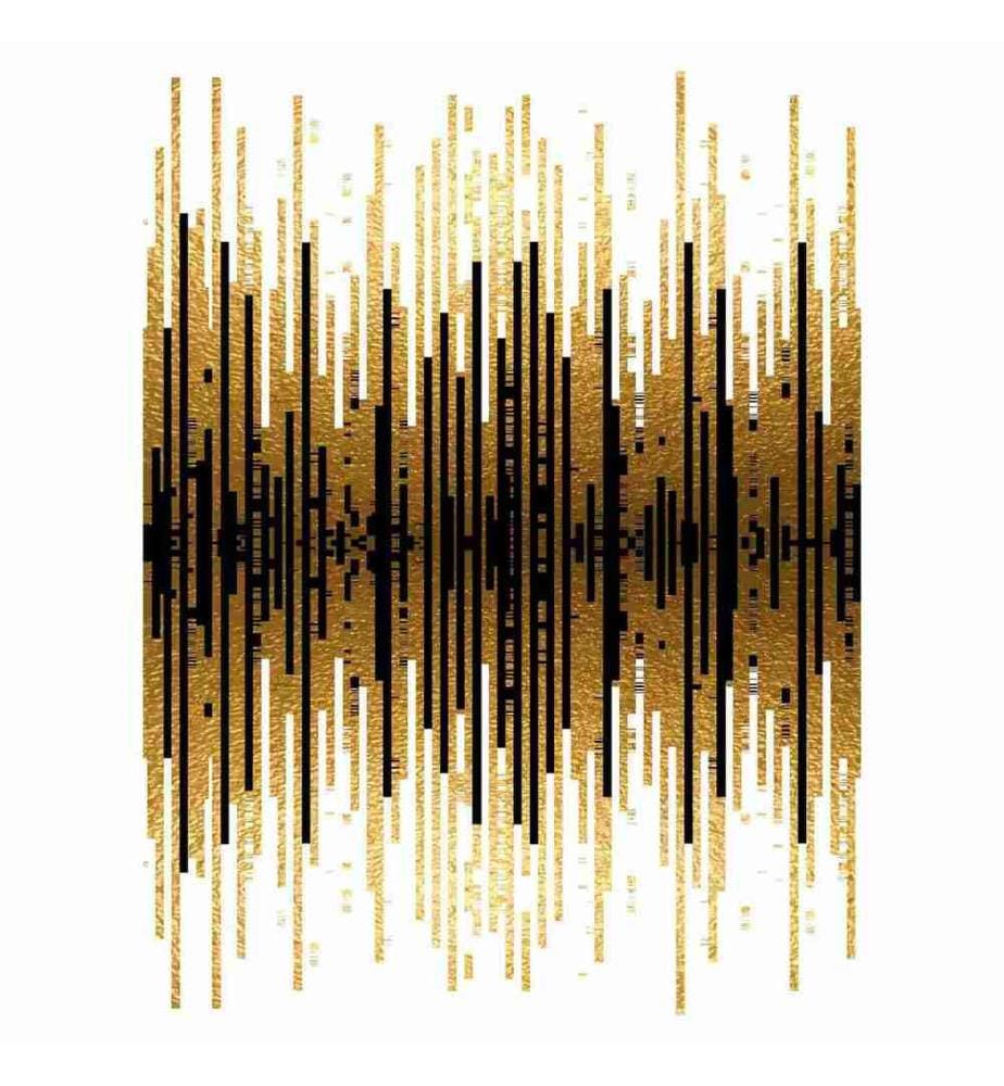 Tappeto, Oro, Marrone, Nero, 100% poliestere, 80 x 200 cm