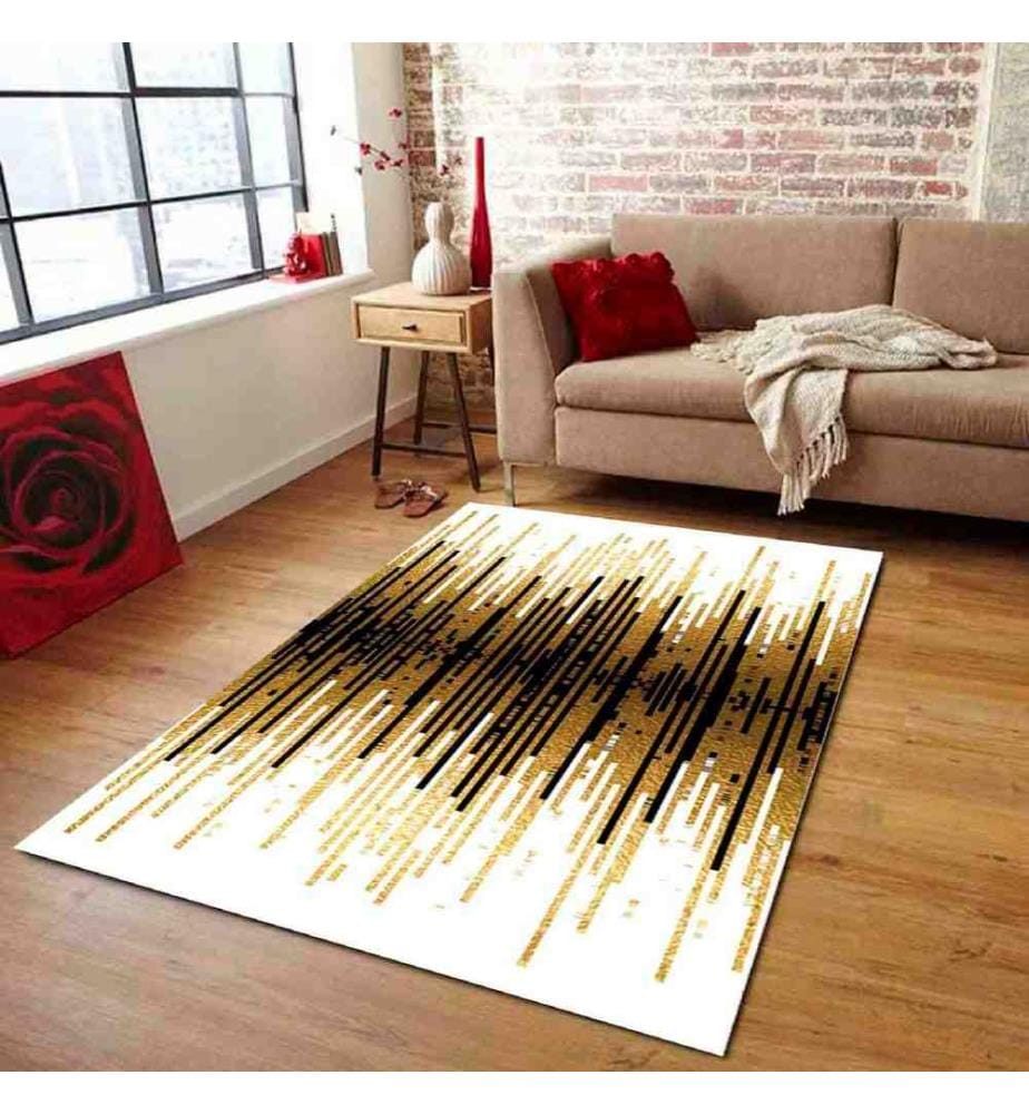 Tappeto, Oro, Marrone, Nero, 100% poliestere, 120 x 180 cm