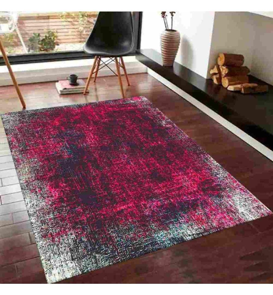 Tappeto, Rosso, Nero, 100% poliestere, 80 x 120 cm