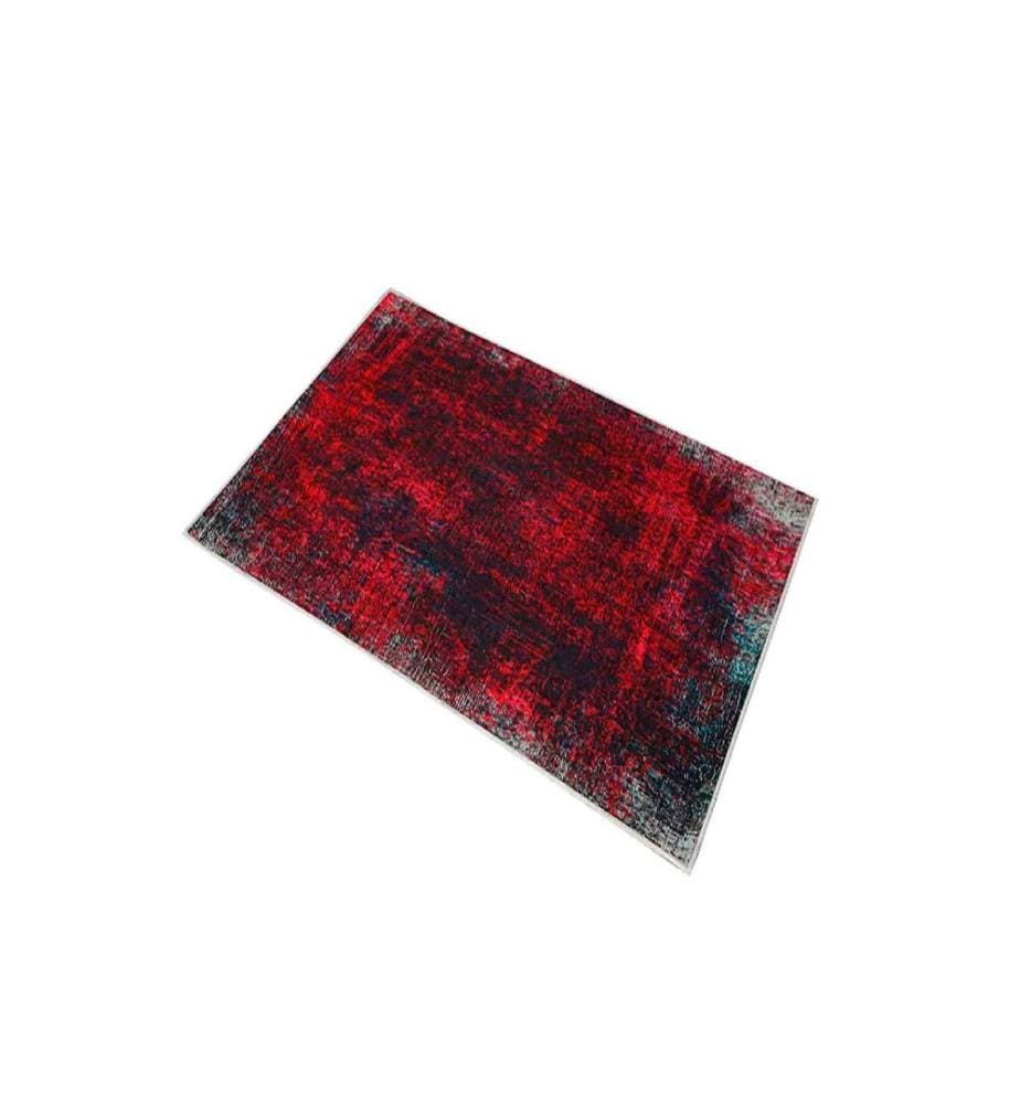 Tappeto, Rosso, Nero, 100% poliestere, 80 x 150 cm